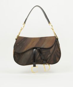 CHRISTIAN DIOR WATER COLOUR DOUBLE SADDLE BAG